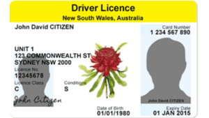 An image of a NSW driver's license.