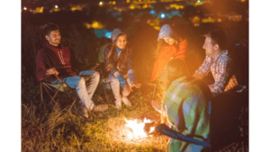 [img] sitting around campfire